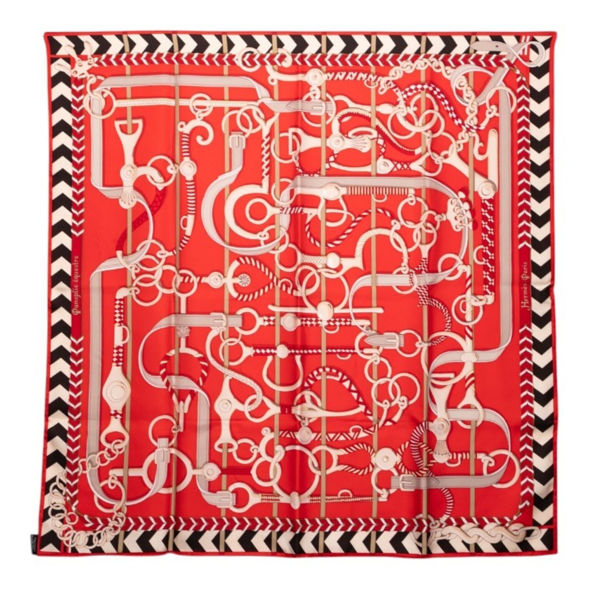 Hermes Authentic Red Silk Scarf